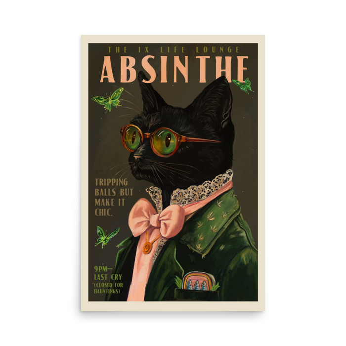 Absinthe Cat Print