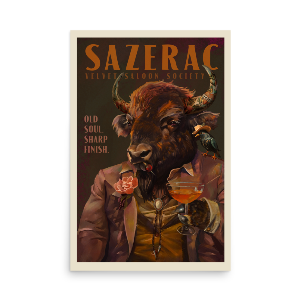 Sazerac Cocktail Buffalo Print