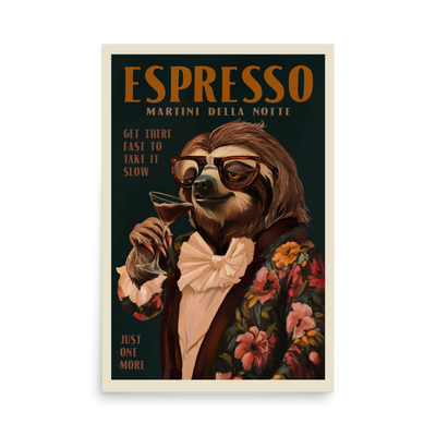 Espresso Martini Sloth Print