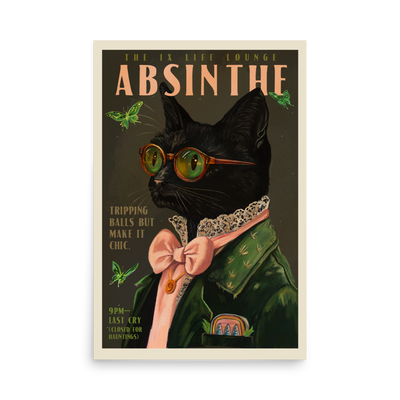 Absinthe Cat Print