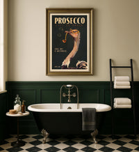 Prosecco Ostrich Poster